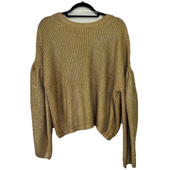 Kika Vargas X Target Metallic Back Tie Sweater Gold Metallic Knit Size XL - Picture 4 of 13